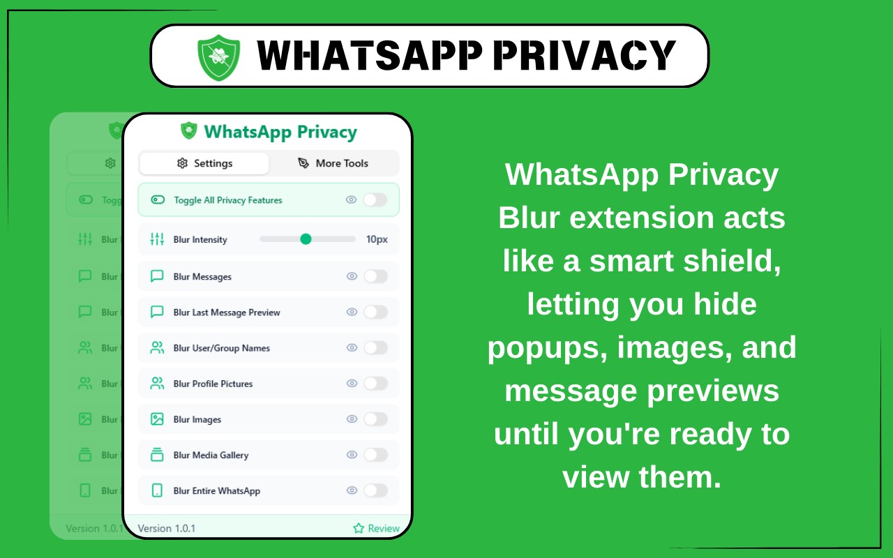 Privacy Extension for WhatsApp web screenshot