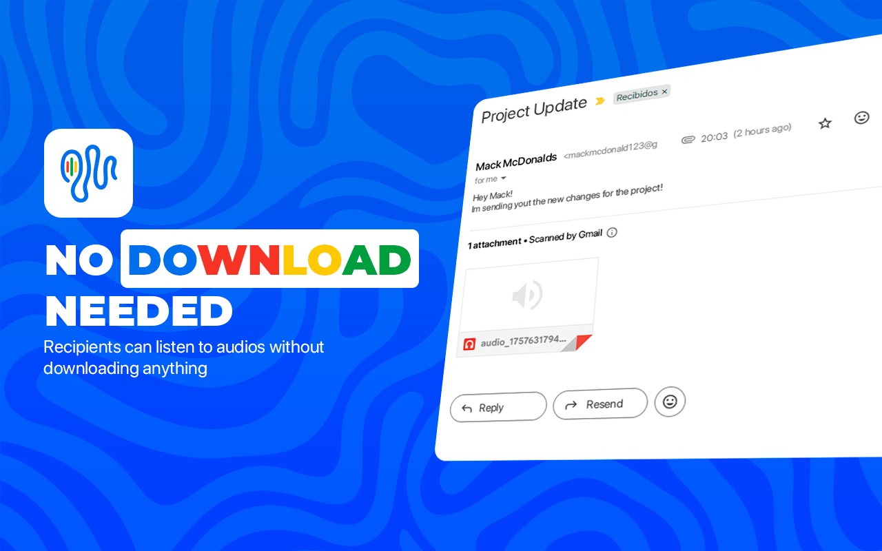 MicMyMail - Send voice messages in Gmail for FREE screenshot
