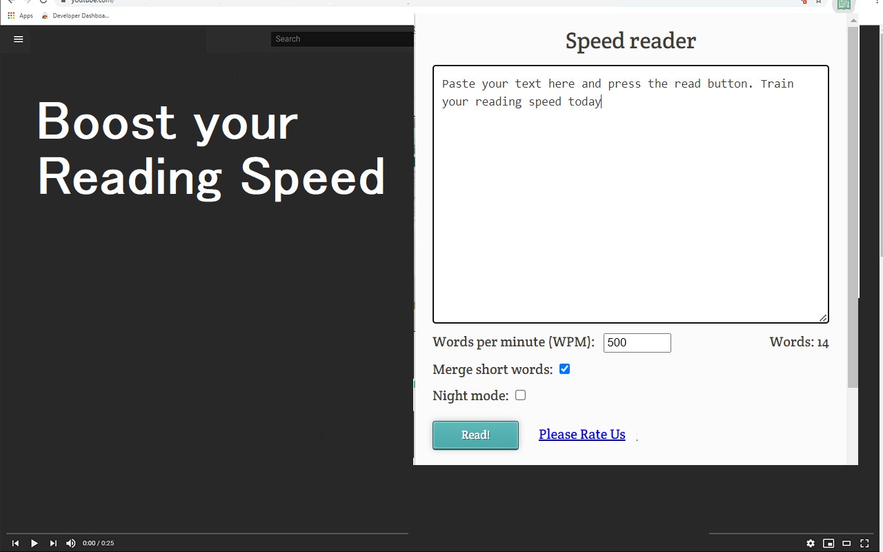 Testing Reading Speed screenshot