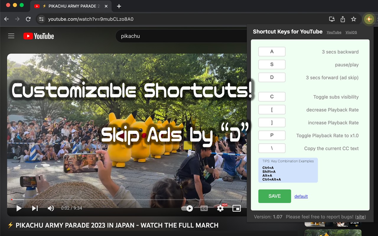 YouTube Keyboard Shortcuts Plus screenshot