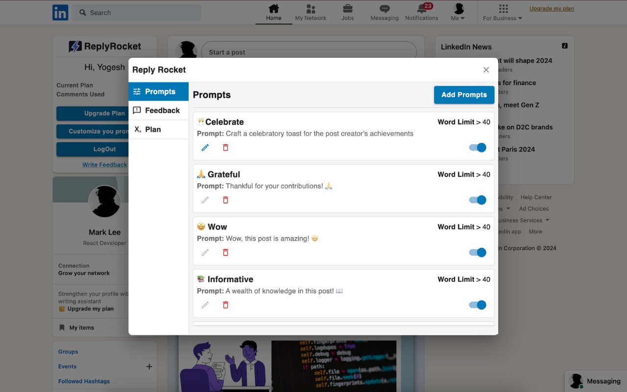 ReplyRocket screenshot