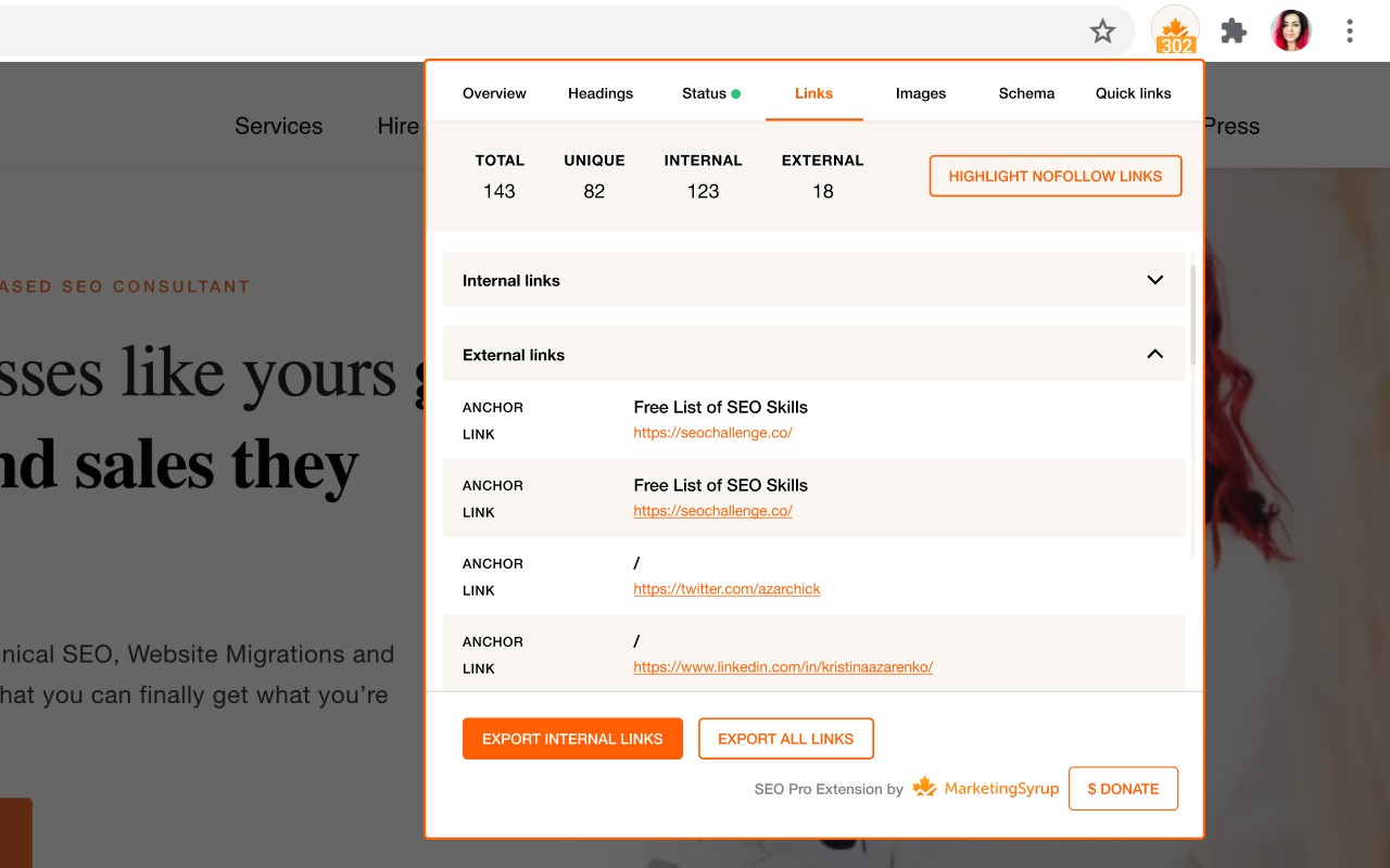 SEO Pro Extension screenshot