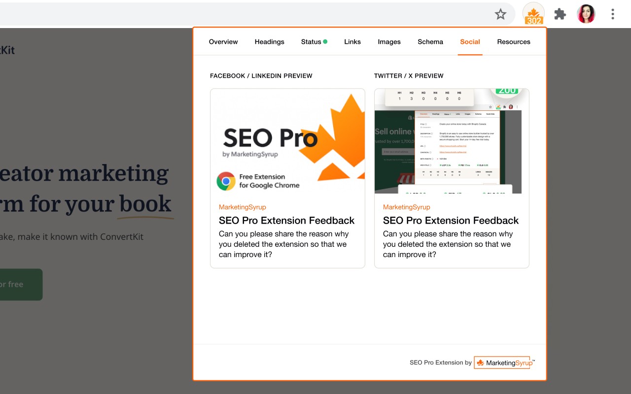 SEO Pro Extension screenshot