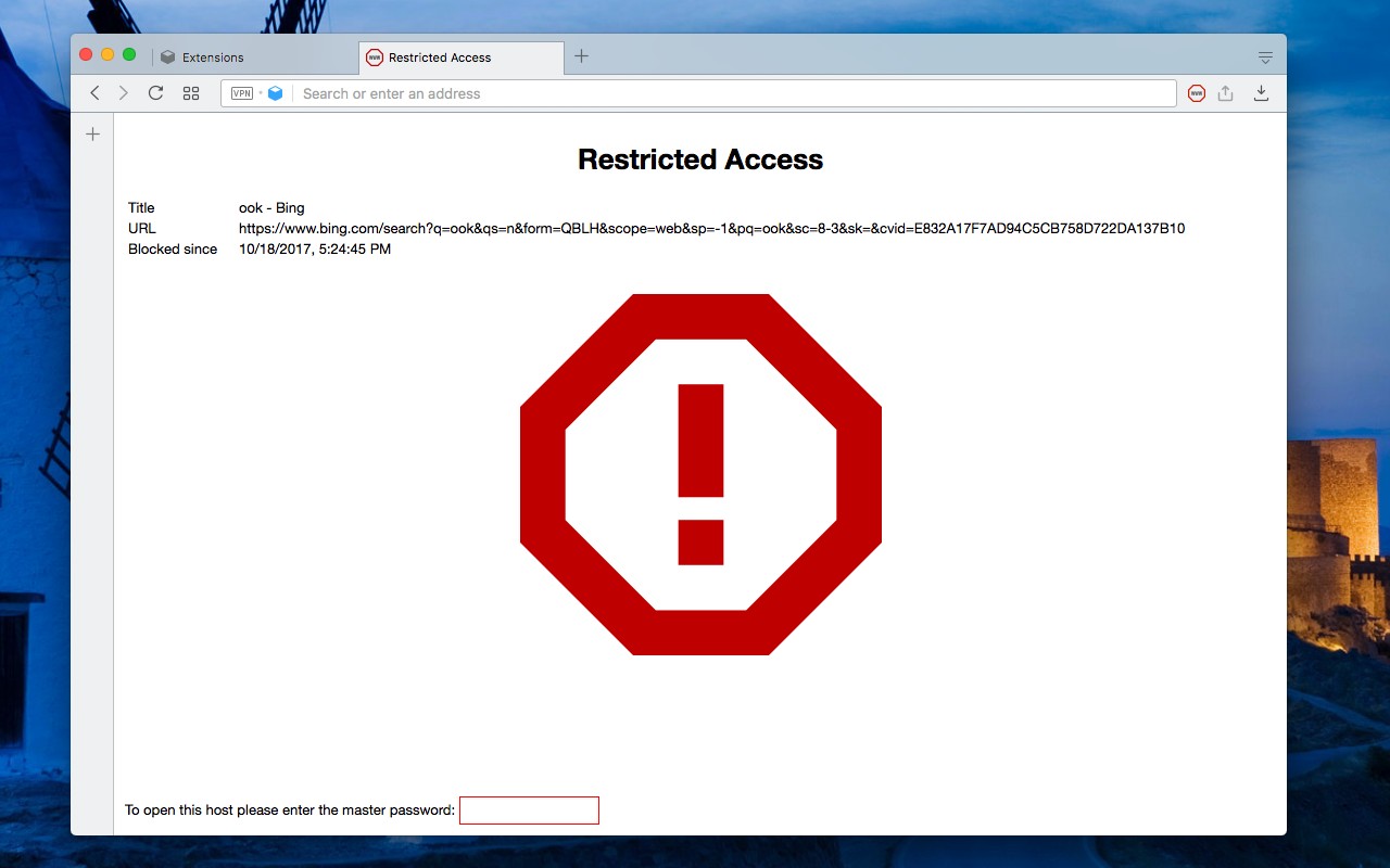 Block Site screenshot