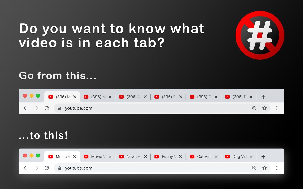 Remove YouTube™ Tab Number screenshot