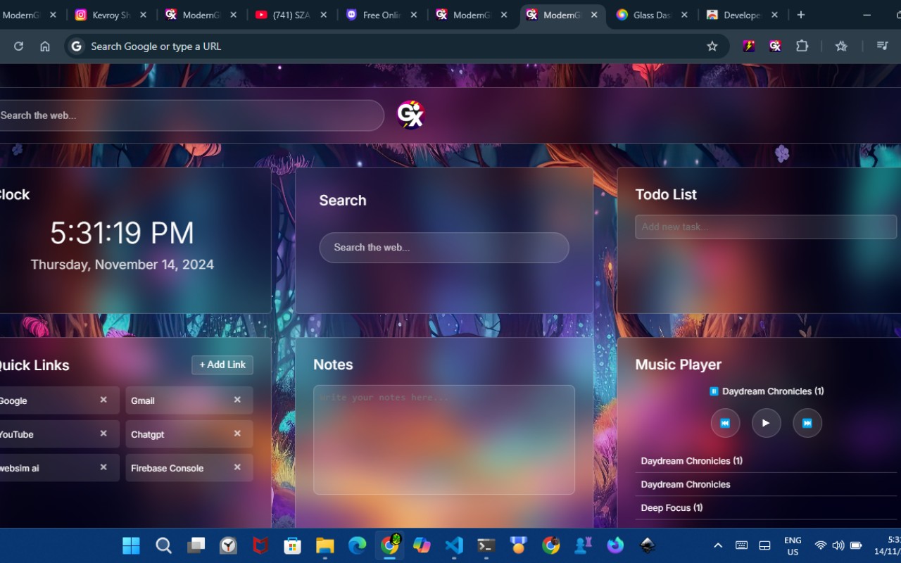 Modern Glass Widget Theme-X Evolution screenshot