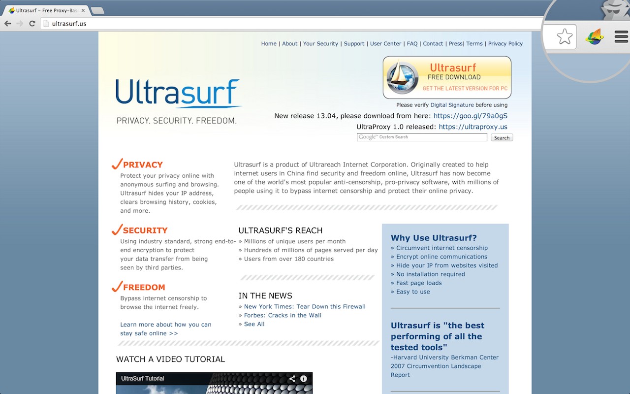 UltraSurf Security, Privacy & Freedom VPN screenshot