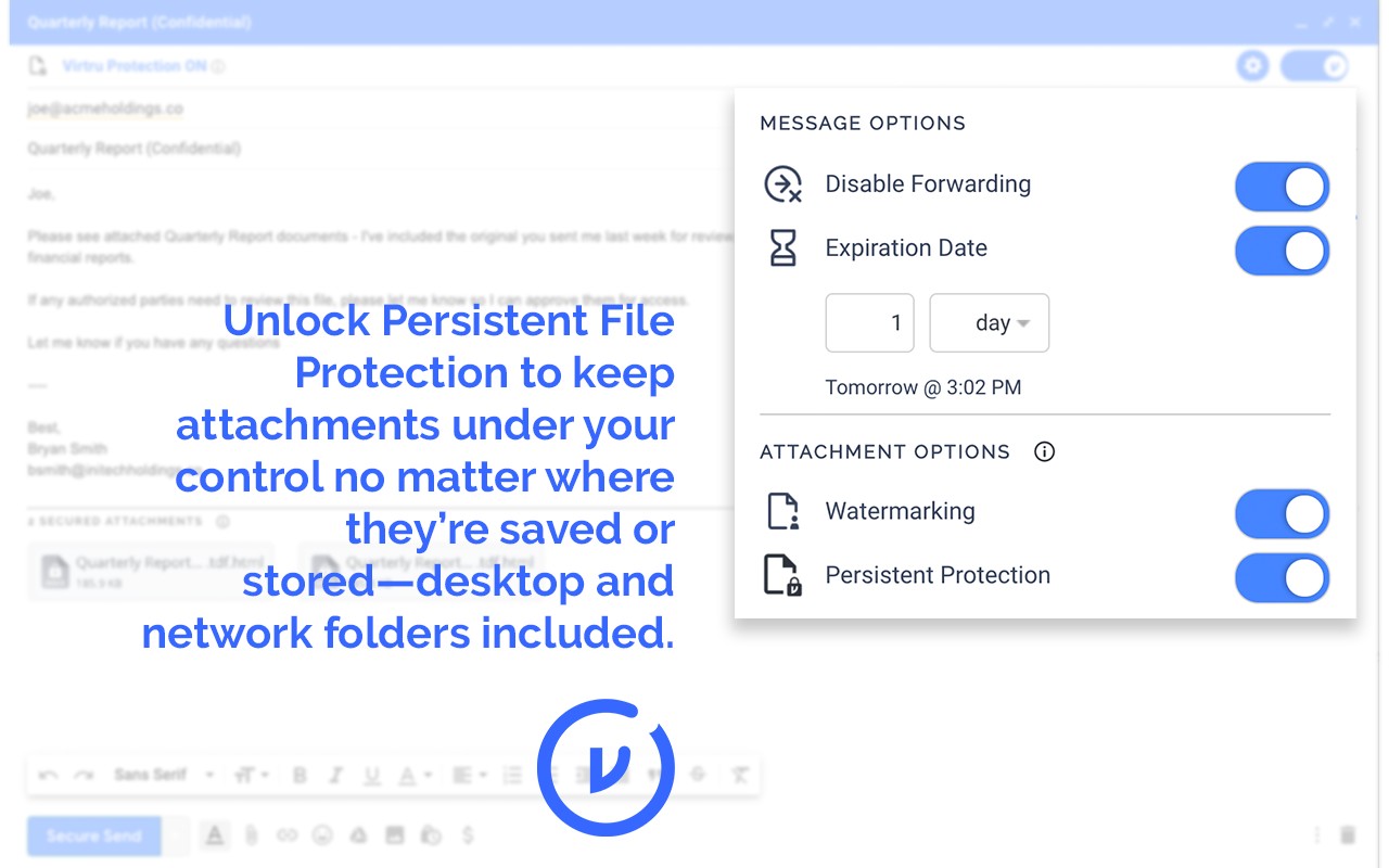 Virtru Email Protection screenshot