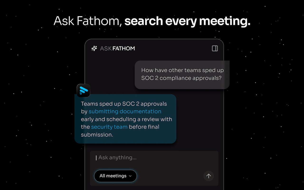 Fathom AI Note Taker for Google Meet screenshot