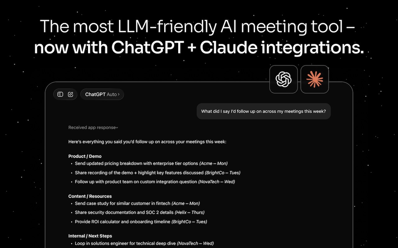 Fathom AI Note Taker for Google Meet screenshot