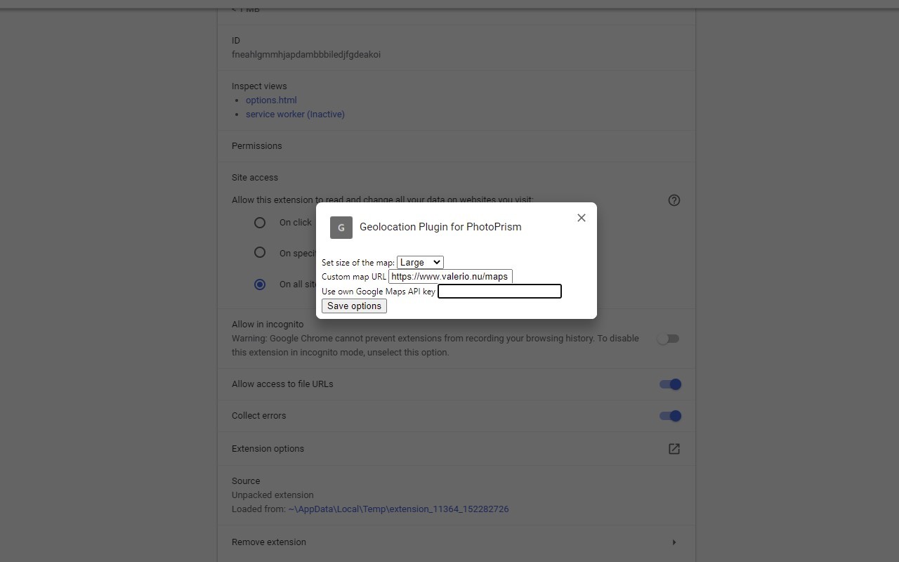 Geolocation Plugin for PhotoPrism screenshot