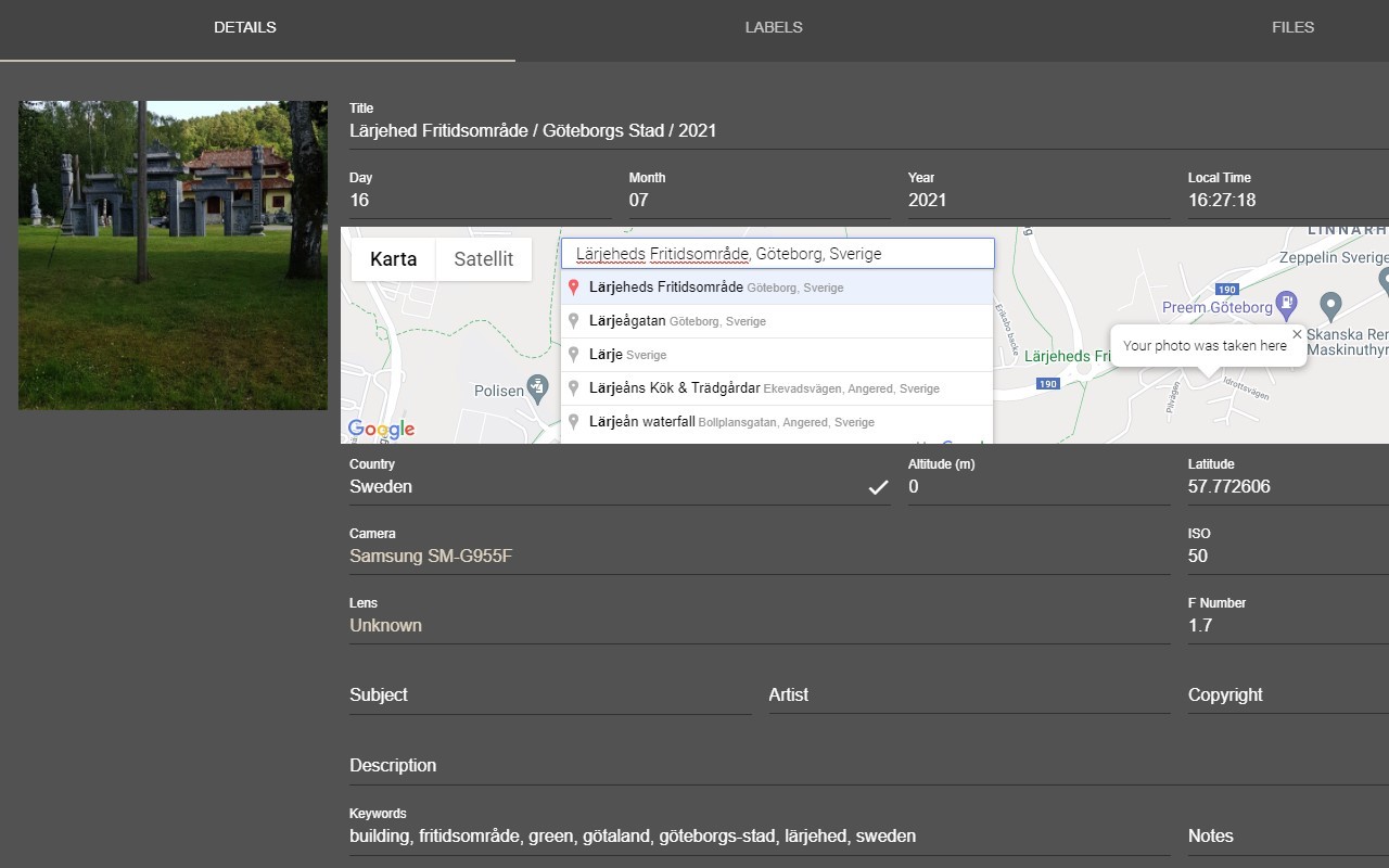 Geolocation Plugin for PhotoPrism screenshot