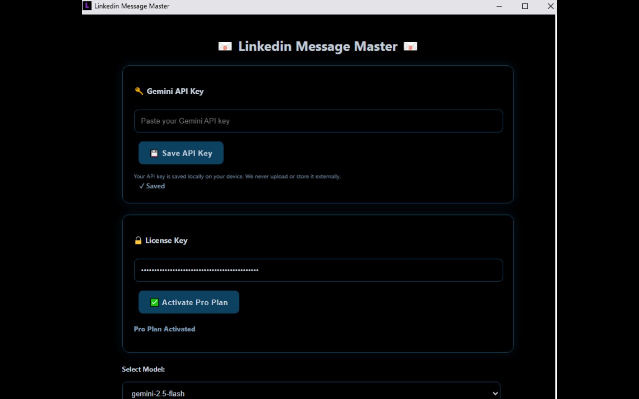 LinkedIn Message Master screenshot