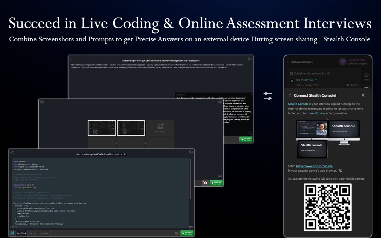 Ntro.io: Free Job Interview Copilot for Live Coding & Skill Asessment screenshot