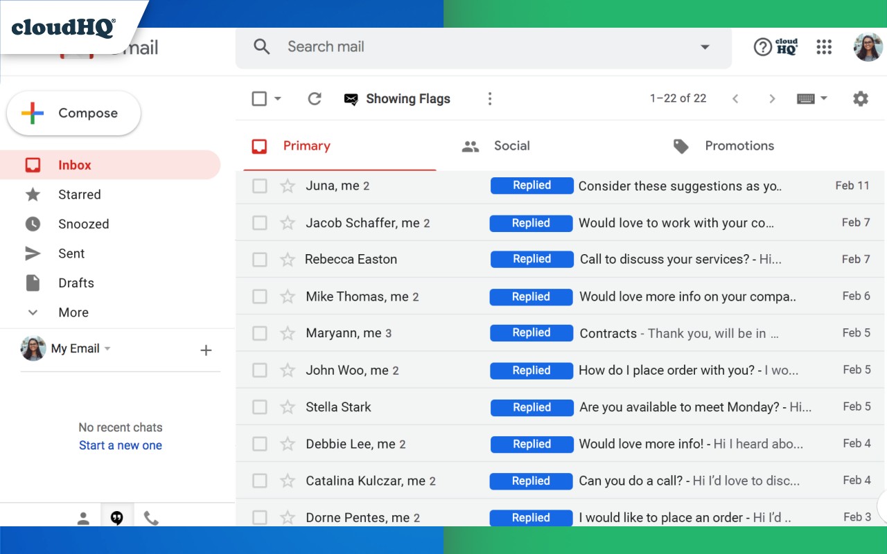 Email Reply Status screenshot