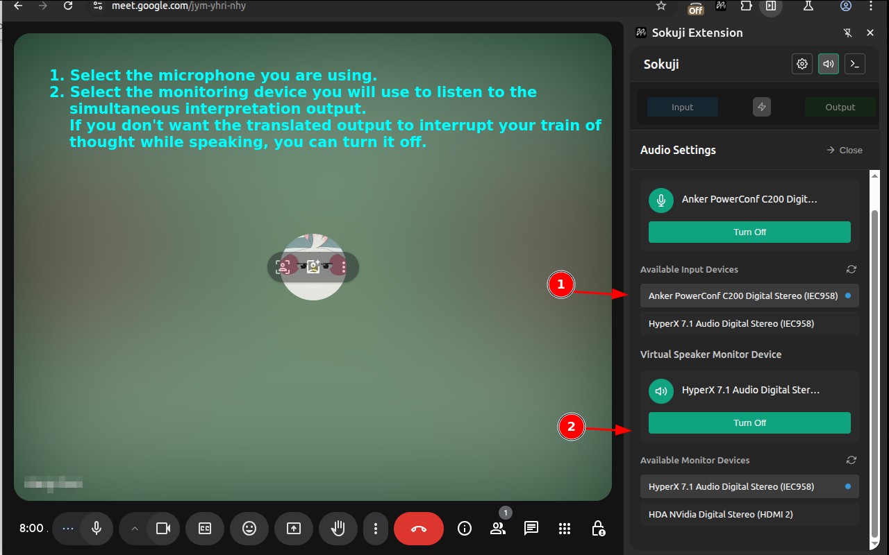 Sokuji - AI Meeting Translator screenshot